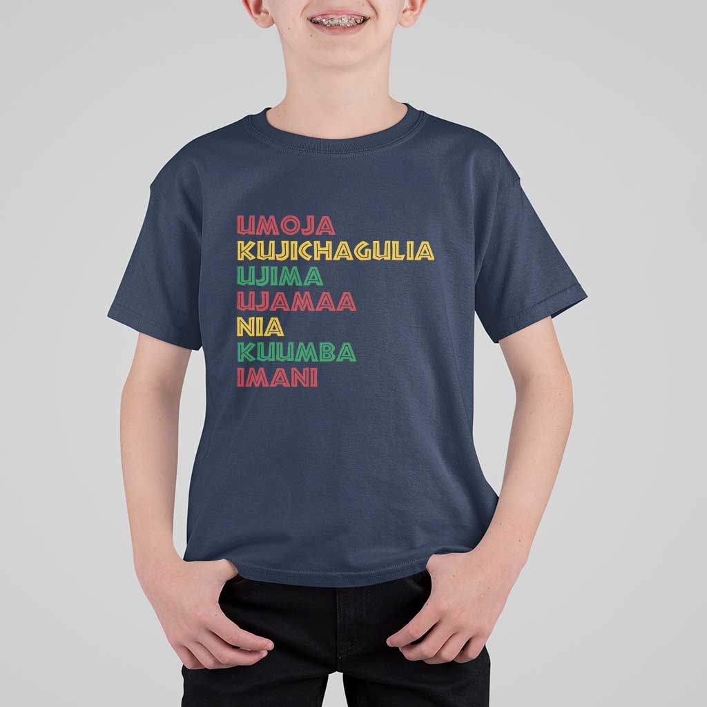 Seven Principles Of Kwanzaa African Nguzo Saba T Shirt For Kid - Wonder Print Shop