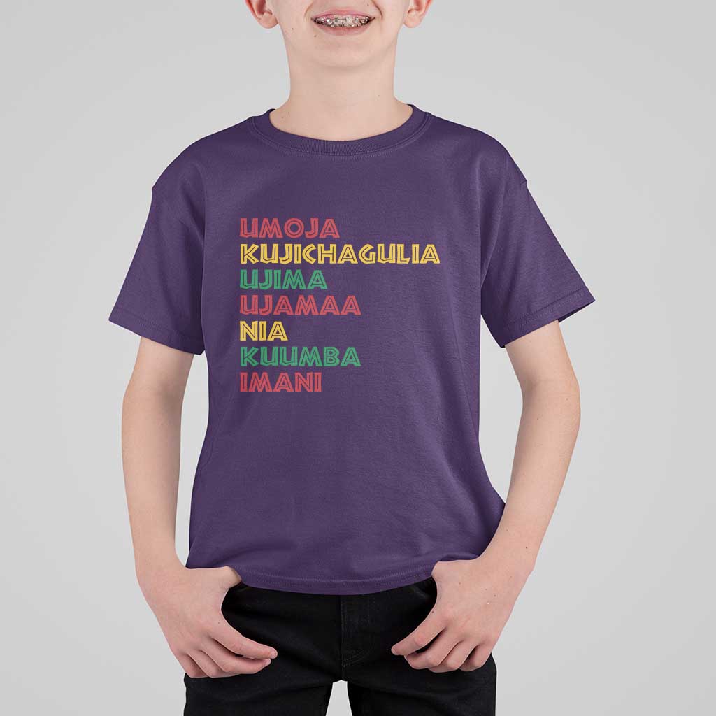 Seven Principles Of Kwanzaa African Nguzo Saba T Shirt For Kid - Wonder Print Shop