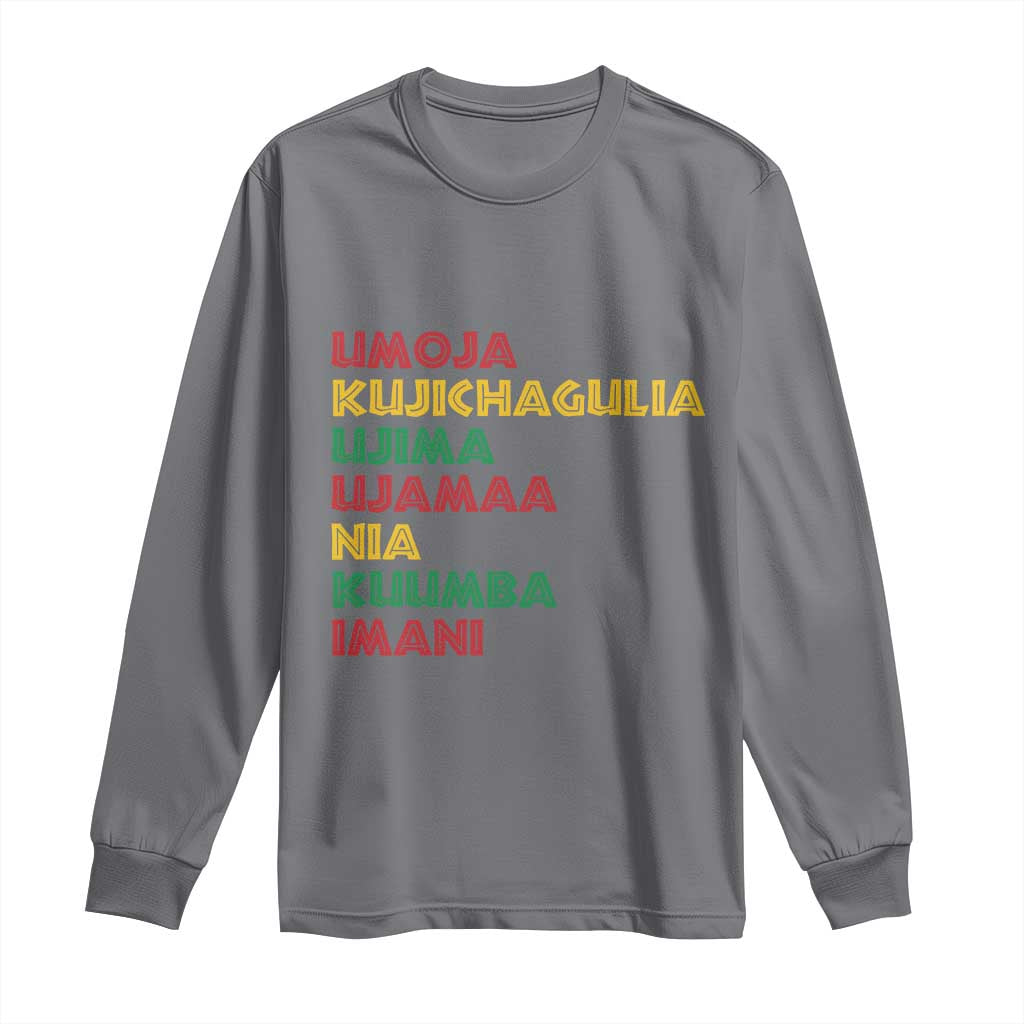 Seven Principles Of Kwanzaa African Nguzo Saba Long Sleeve Shirt