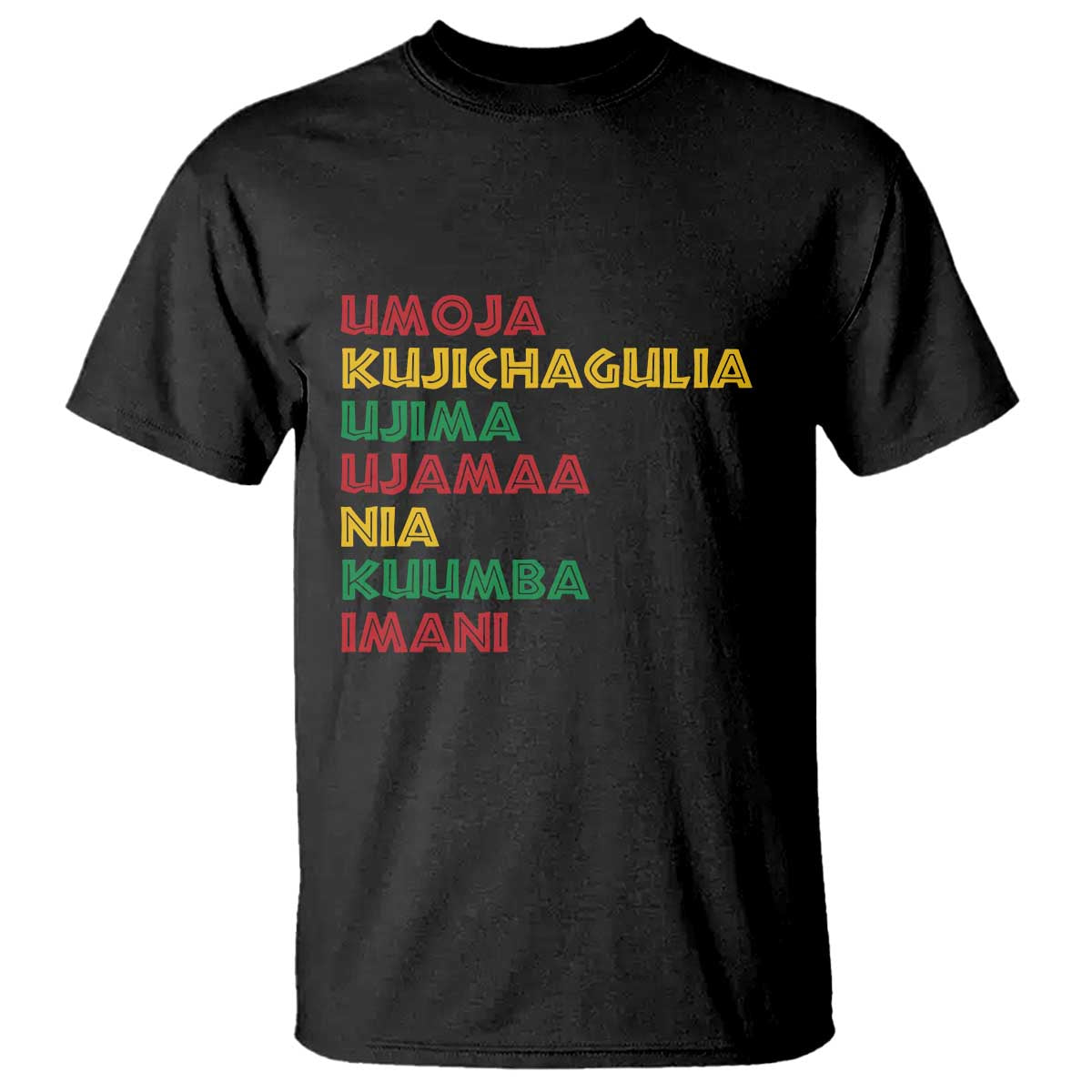 Seven Principles Of Kwanzaa African Nguzo Saba T Shirt - Wonder Print Shop