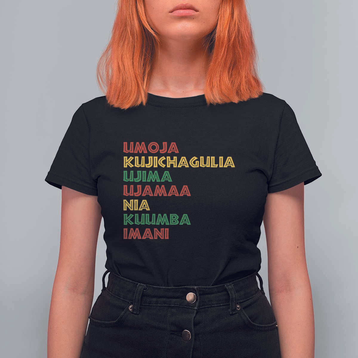 Seven Principles Of Kwanzaa African Nguzo Saba T Shirt For Women - Wonder Print Shop