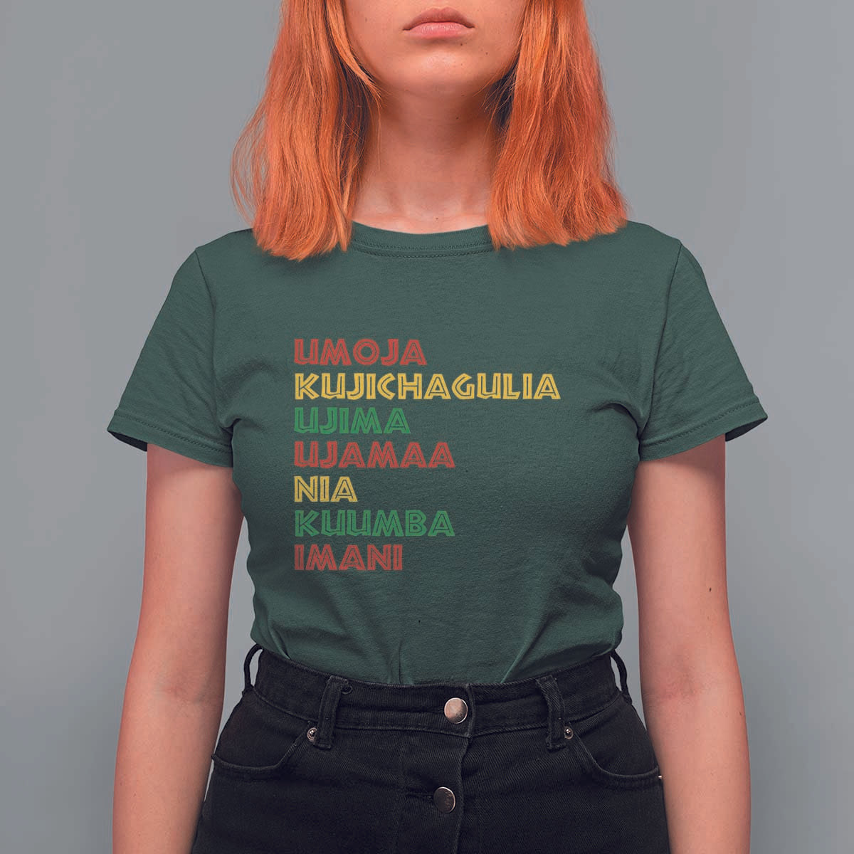 Seven Principles Of Kwanzaa African Nguzo Saba T Shirt For Women - Wonder Print Shop