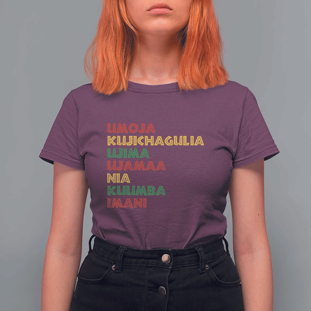 Seven Principles Of Kwanzaa African Nguzo Saba T Shirt For Women - Wonder Print Shop