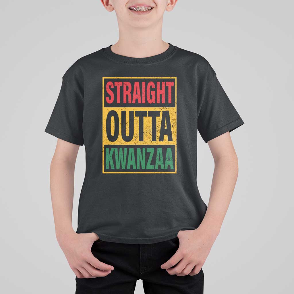 Funny Straight Outta Kwanzaa African American Heritage T Shirt For Kid - Wonder Print Shop