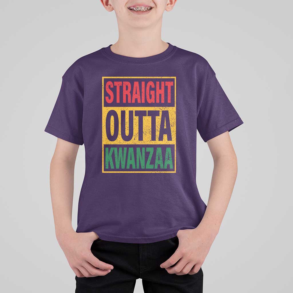 Funny Straight Outta Kwanzaa African American Heritage T Shirt For Kid - Wonder Print Shop