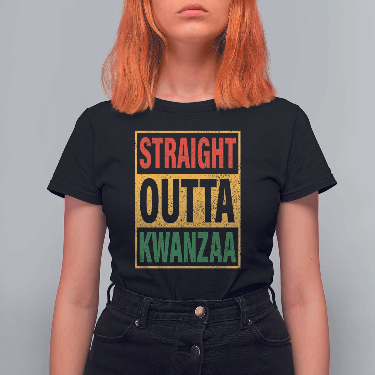 Funny Straight Outta Kwanzaa African American Heritage T Shirt For Women - Wonder Print Shop