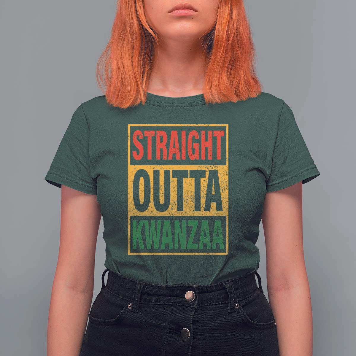 Funny Straight Outta Kwanzaa African American Heritage T Shirt For Women - Wonder Print Shop