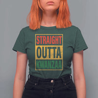 Funny Straight Outta Kwanzaa African American Heritage T Shirt For Women - Wonder Print Shop