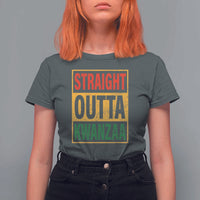 Funny Straight Outta Kwanzaa African American Heritage T Shirt For Women - Wonder Print Shop