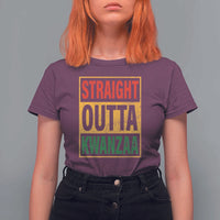 Funny Straight Outta Kwanzaa African American Heritage T Shirt For Women - Wonder Print Shop