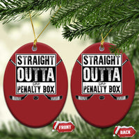 Funny Ice Hockey Christmas Ornament Straight Outta The Penalty Box Vintage Ice Hockey Sticks - Wonder Print Shop