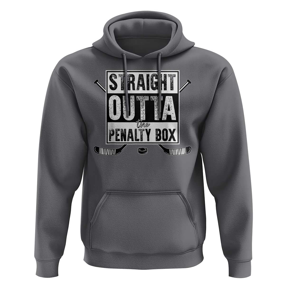 Funny Ice Hockey Hoodie Straight Outta The Penalty Box Vintage Ice Hockey Sticks
