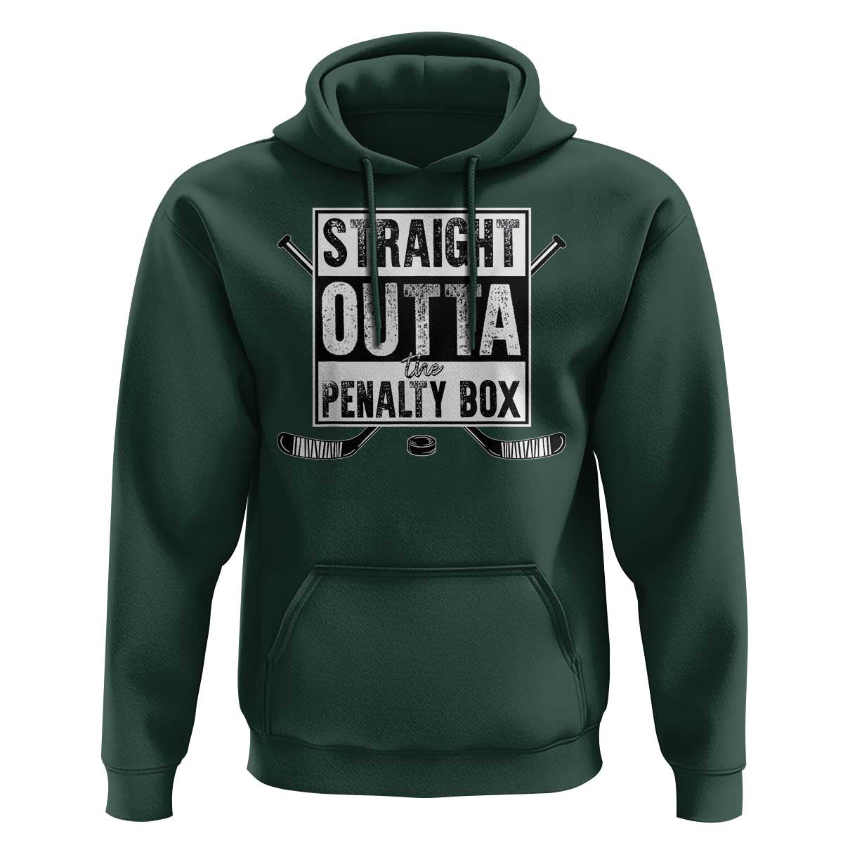 Funny Ice Hockey Hoodie Straight Outta The Penalty Box Vintage Ice Hockey Sticks