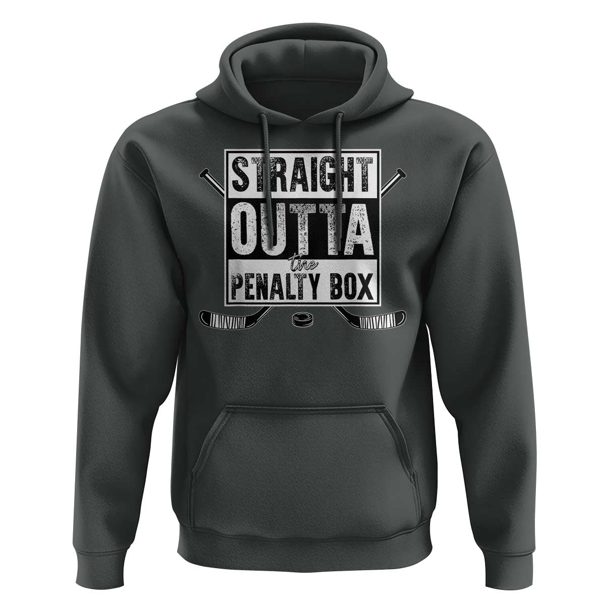 Funny Ice Hockey Hoodie Straight Outta The Penalty Box Vintage Ice Hockey Sticks