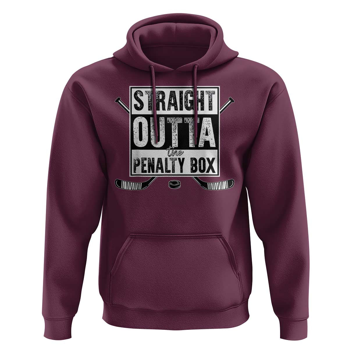 Funny Ice Hockey Hoodie Straight Outta The Penalty Box Vintage Ice Hockey Sticks
