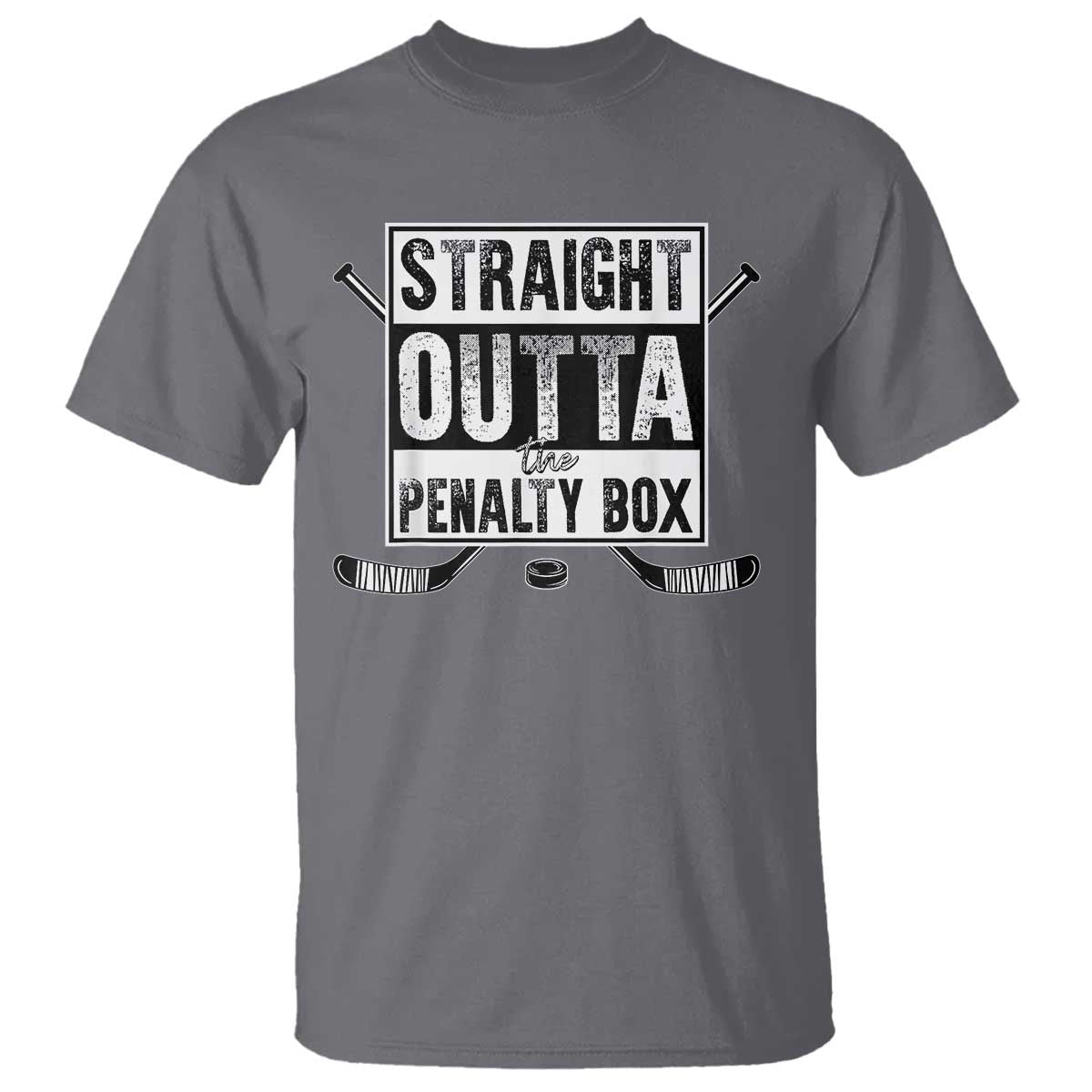 Funny Ice Hockey T Shirt Straight Outta The Penalty Box Vintage Ice Hockey Sticks - Wonder Print Shop