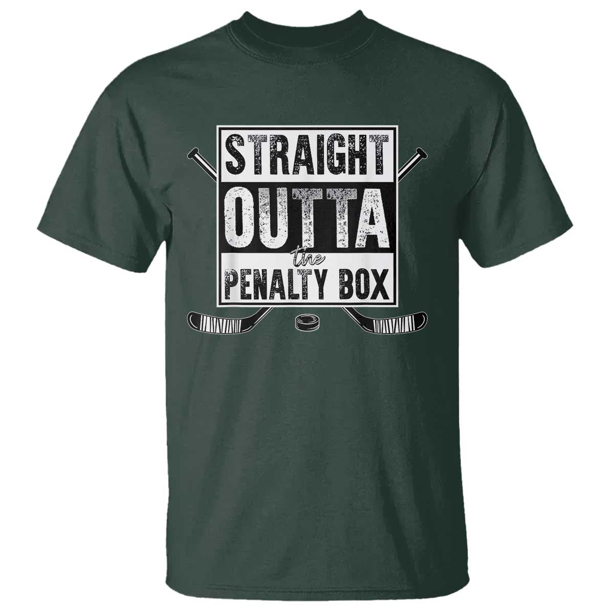 Funny Ice Hockey T Shirt Straight Outta The Penalty Box Vintage Ice Hockey Sticks - Wonder Print Shop