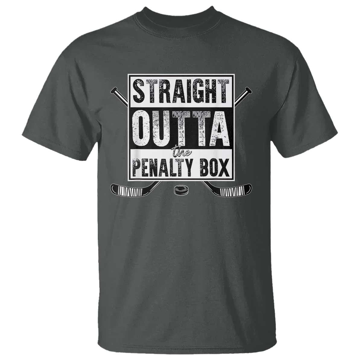 Funny Ice Hockey T Shirt Straight Outta The Penalty Box Vintage Ice Hockey Sticks - Wonder Print Shop
