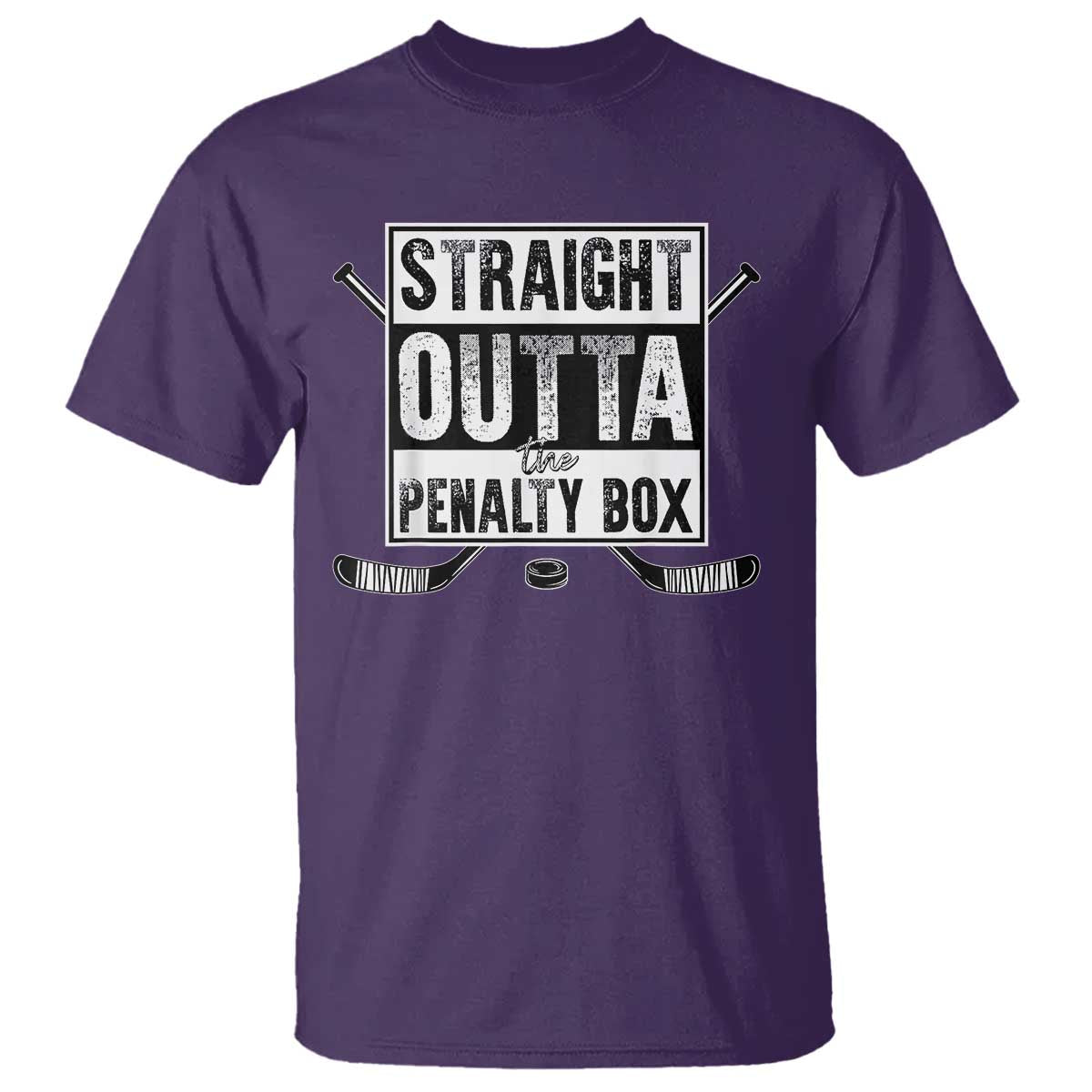 Funny Ice Hockey T Shirt Straight Outta The Penalty Box Vintage Ice Hockey Sticks - Wonder Print Shop