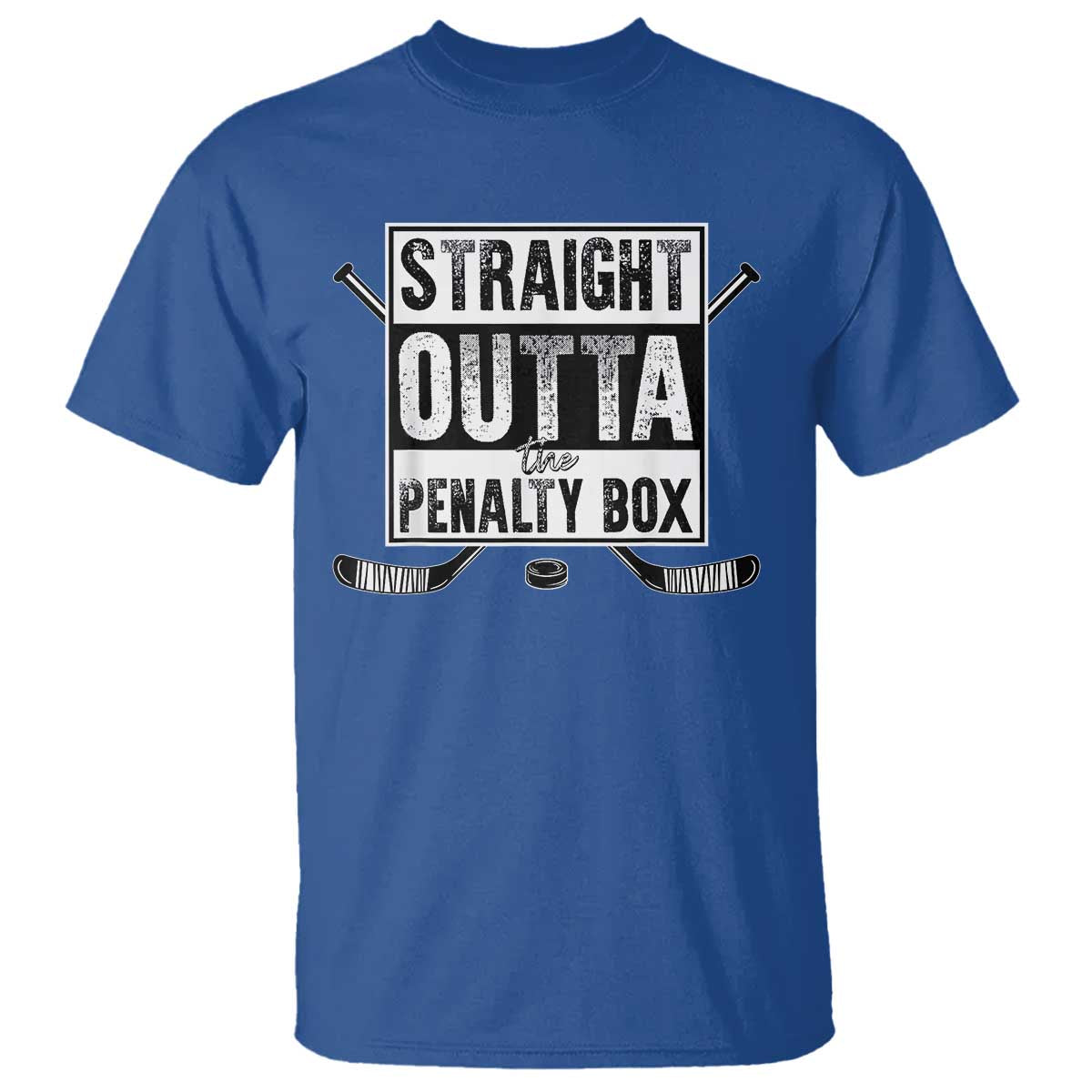 Funny Ice Hockey T Shirt Straight Outta The Penalty Box Vintage Ice Hockey Sticks - Wonder Print Shop