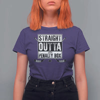 Funny Ice Hockey T Shirt For Women Straight Outta The Penalty Box Vintage Ice Hockey Sticks - Wonder Print Shop