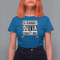 Funny Ice Hockey T Shirt For Women Straight Outta The Penalty Box Vintage Ice Hockey Sticks - Wonder Print Shop