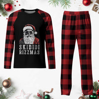 Funny Xmas Santa Plaid Pajama Set Skibidi Rizzmas Cool Charisma Rizz Santa Claus - Wonder Print Shop