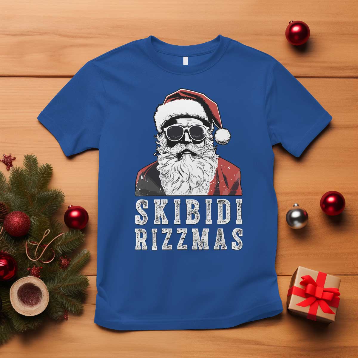 Funny Christmas Santa T Shirt Skibidi Rizzmas Cool Charisma Rizz Santa Claus - Wonder Print Shop