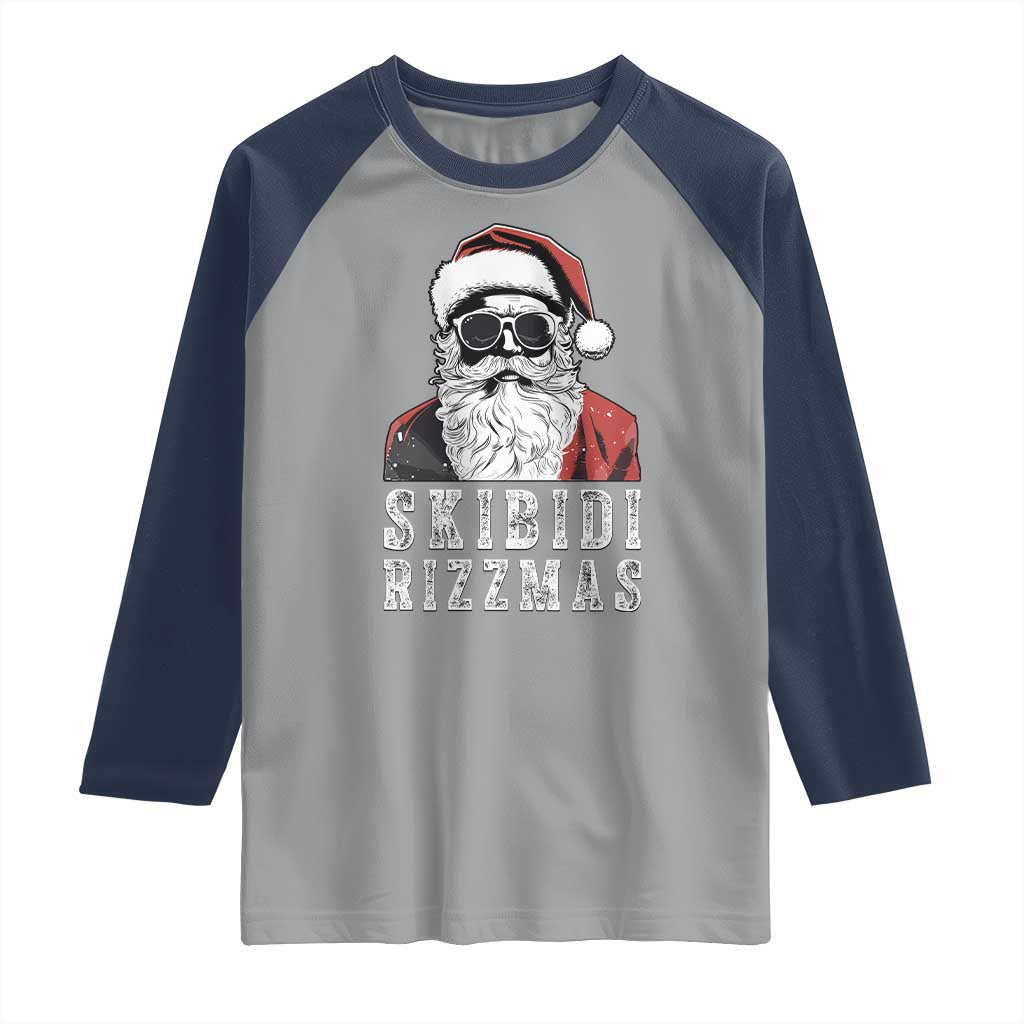 Funny Christmas Santa Raglan Shirt Skibidi Rizzmas Cool Charisma Rizz Santa Claus - Wonder Print Shop