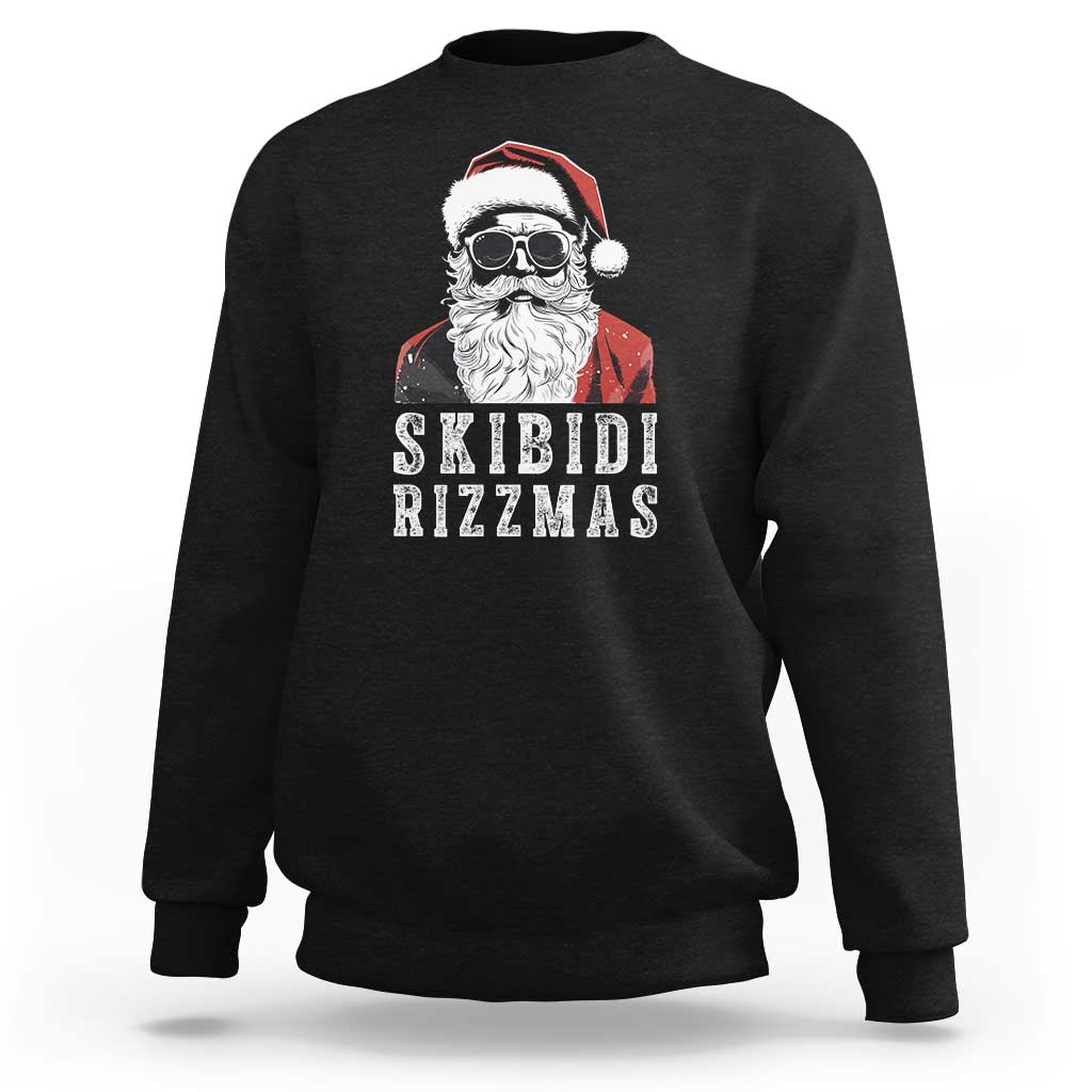 Funny Christmas Santa Sweatshirt Skibidi Rizzmas Cool Charisma Rizz Santa Claus - Wonder Print Shop