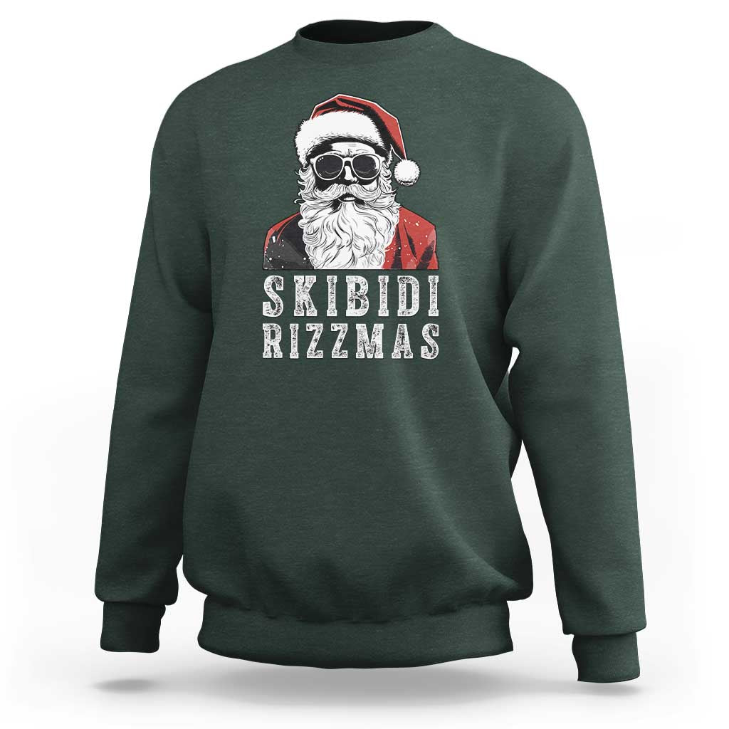 Funny Christmas Santa Sweatshirt Skibidi Rizzmas Cool Charisma Rizz Santa Claus - Wonder Print Shop