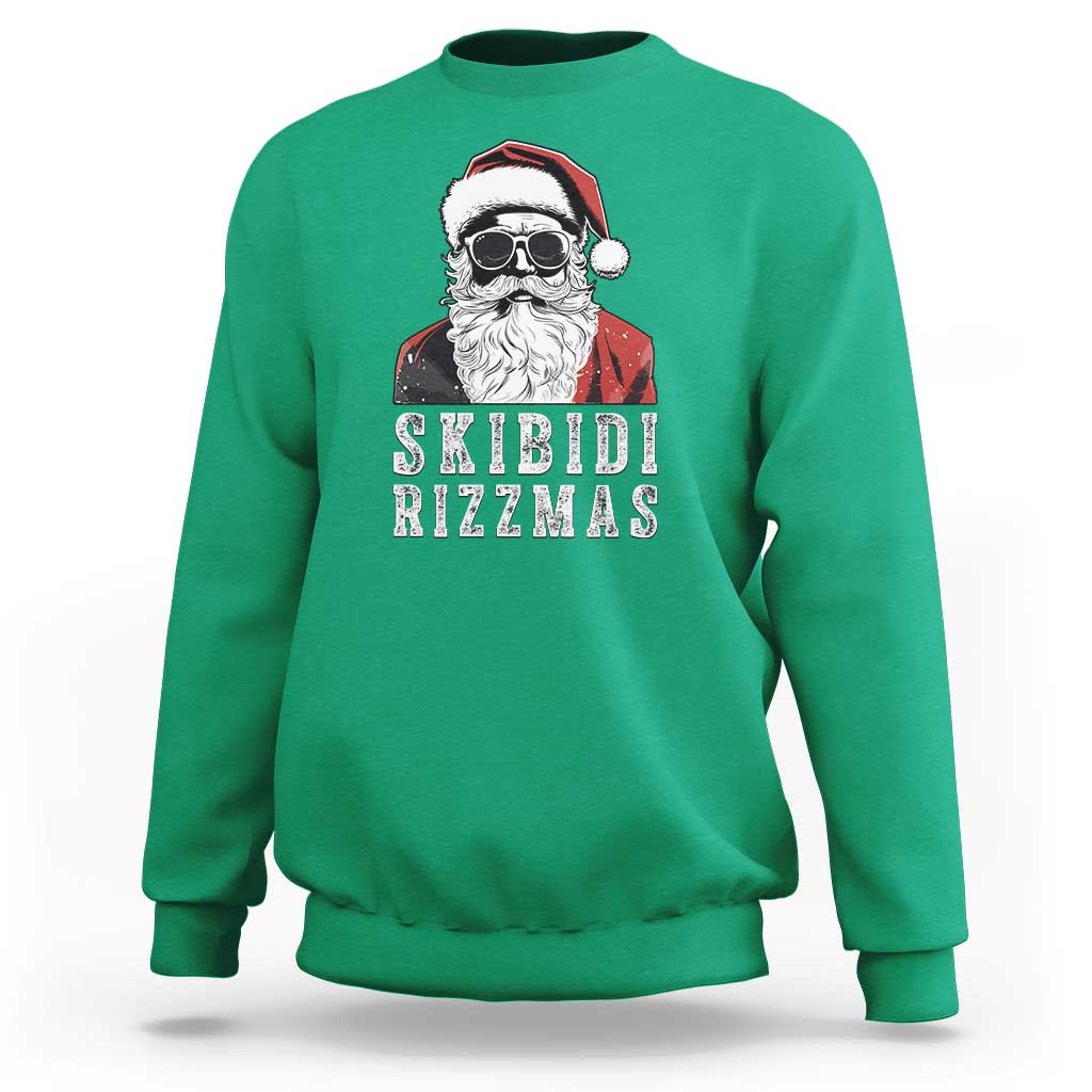 Funny Christmas Santa Sweatshirt Skibidi Rizzmas Cool Charisma Rizz Santa Claus - Wonder Print Shop
