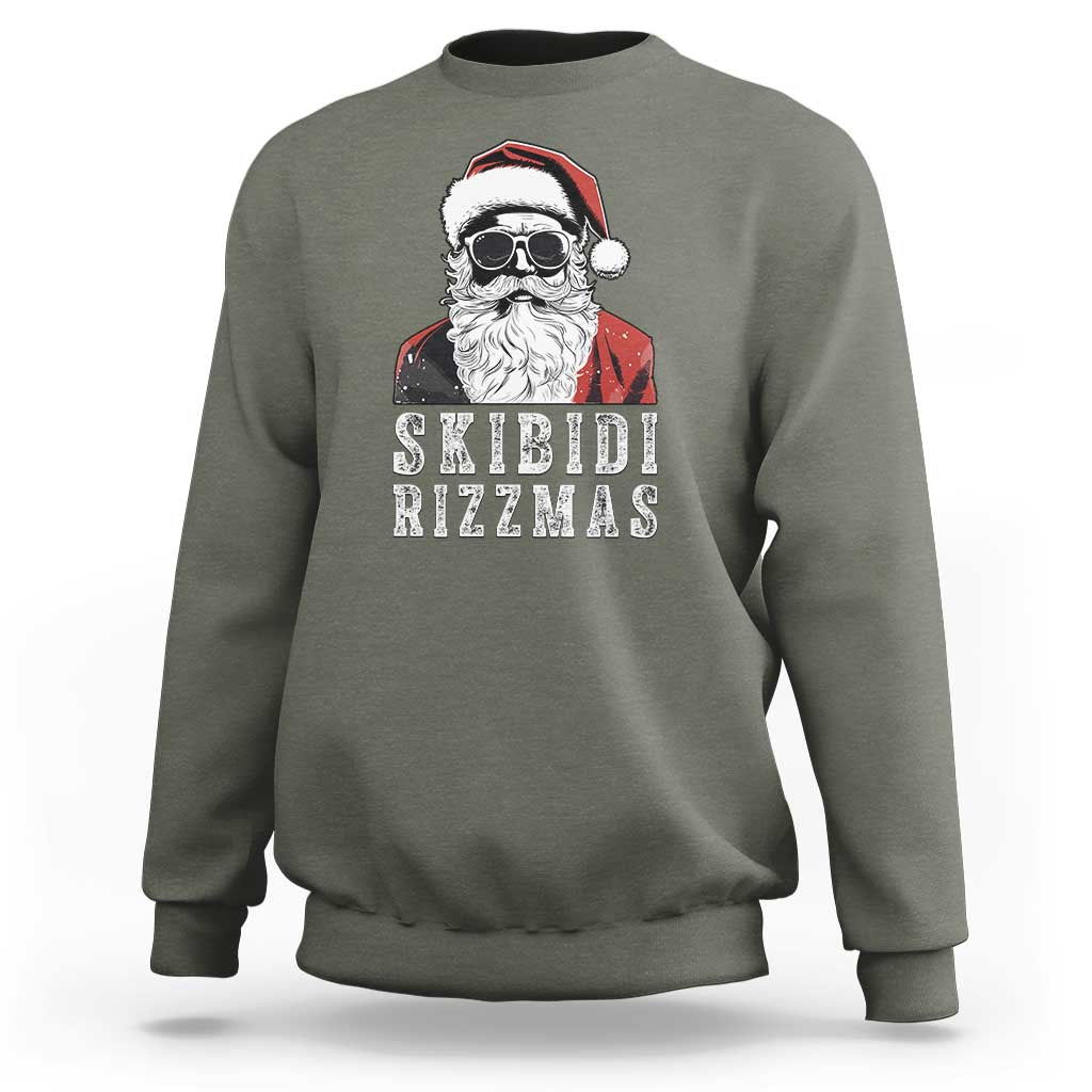 Funny Christmas Santa Sweatshirt Skibidi Rizzmas Cool Charisma Rizz Santa Claus - Wonder Print Shop