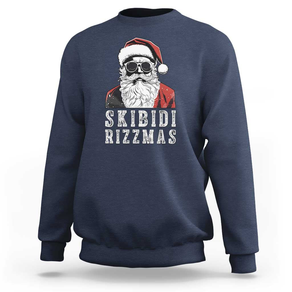 Funny Christmas Santa Sweatshirt Skibidi Rizzmas Cool Charisma Rizz Santa Claus - Wonder Print Shop