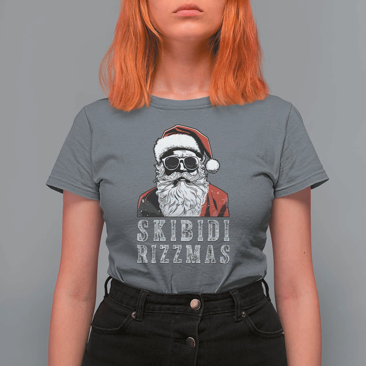 Funny Christmas Santa T Shirt For Women Skibidi Rizzmas Cool Charisma Rizz Santa Claus - Wonder Print Shop