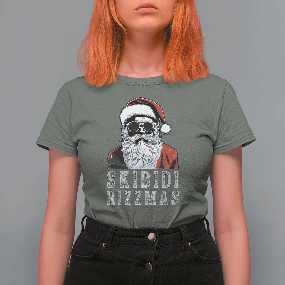 Funny Christmas Santa T Shirt For Women Skibidi Rizzmas Cool Charisma Rizz Santa Claus - Wonder Print Shop