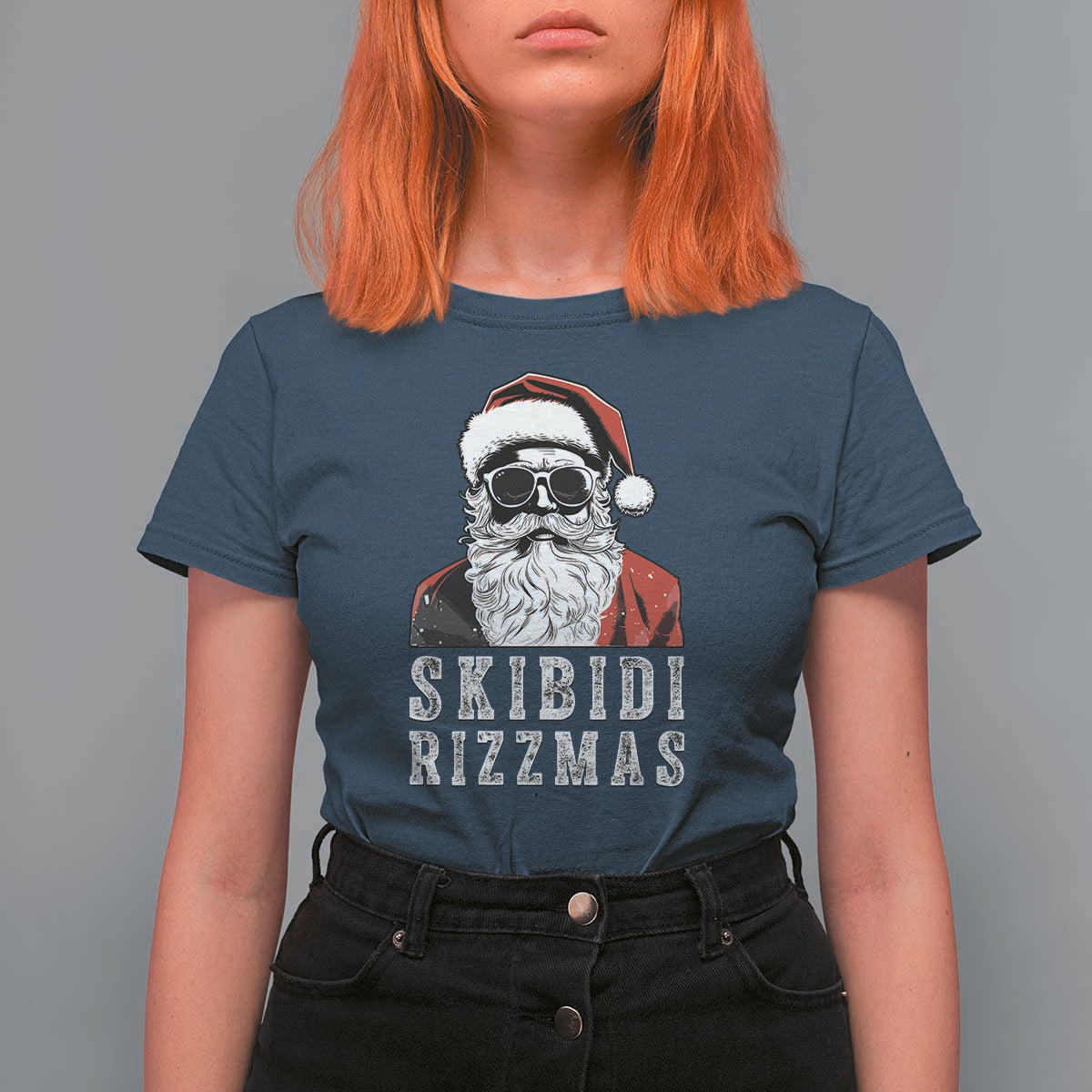 Funny Christmas Santa T Shirt For Women Skibidi Rizzmas Cool Charisma Rizz Santa Claus - Wonder Print Shop