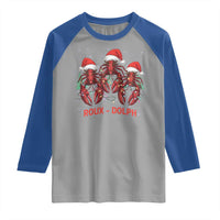 Funny Christmas Cajun Louisiana Raglan Shirt Roux-Dolph Crawfish Reindeers Santa Hat - Wonder Print Shop