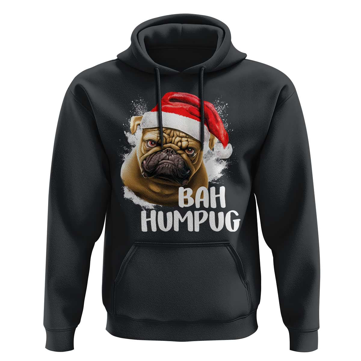Funny Christmas Pug Dog Hoodie Bah Humpug Humbug Cute Pet