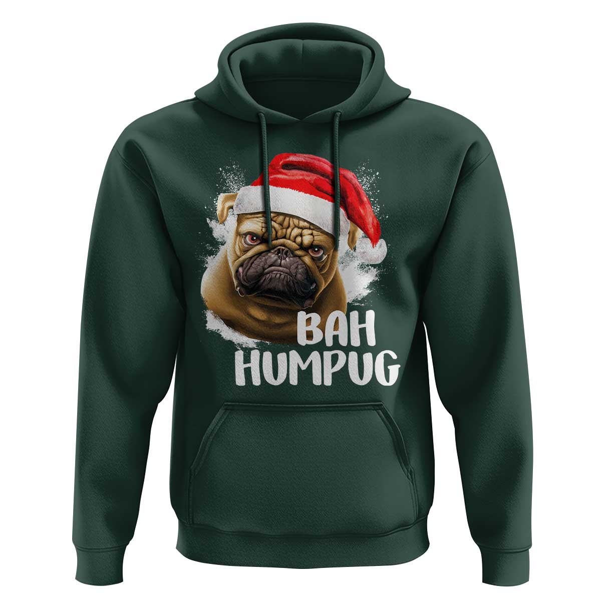 Funny Christmas Pug Dog Hoodie Bah Humpug Humbug Cute Pet