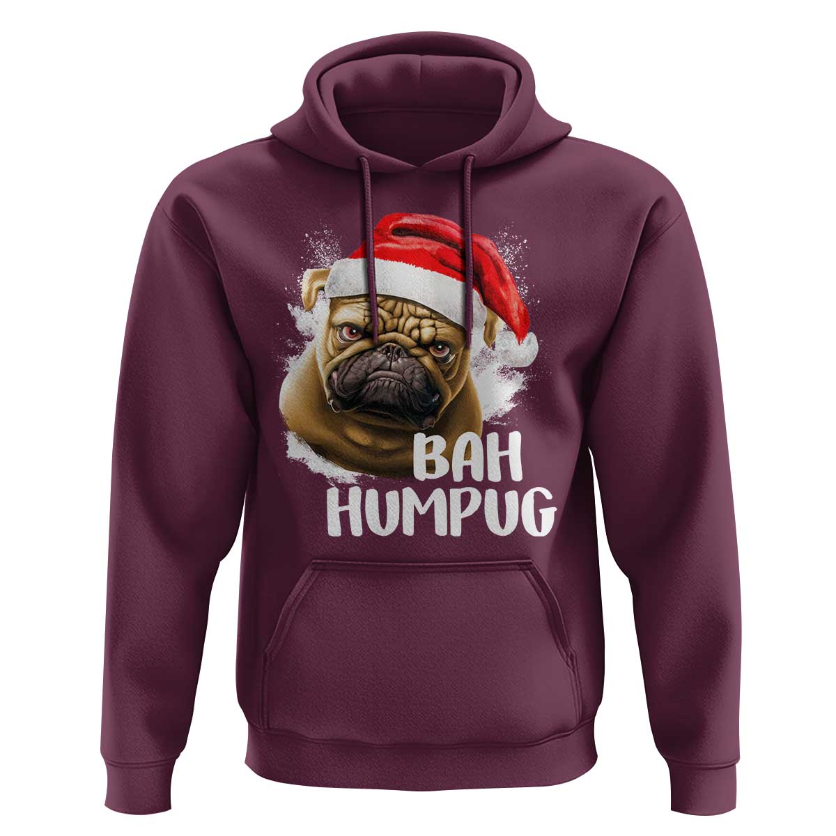 Funny Christmas Pug Dog Hoodie Bah Humpug Humbug Cute Pet