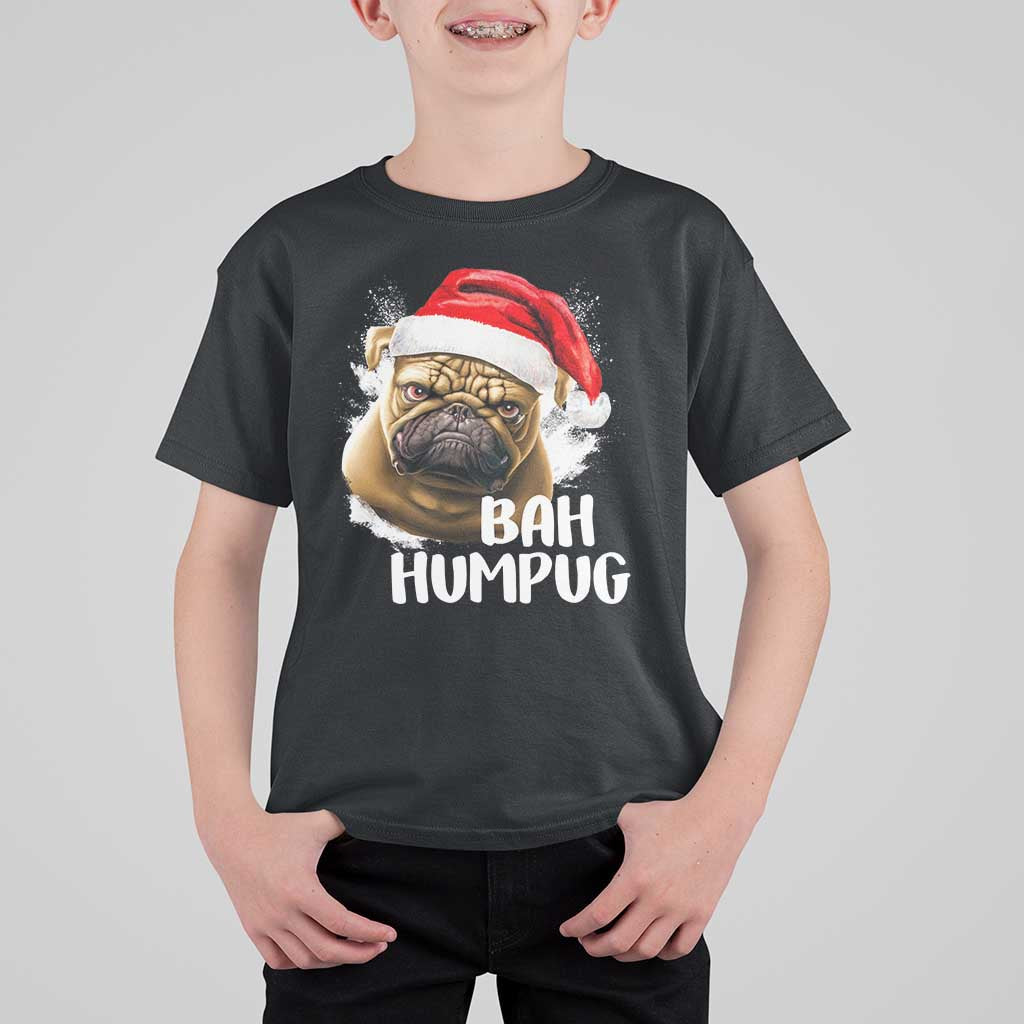 Funny Christmas Pug Dog T Shirt For Kid Bah Humpug Humbug Cute Pet - Wonder Print Shop