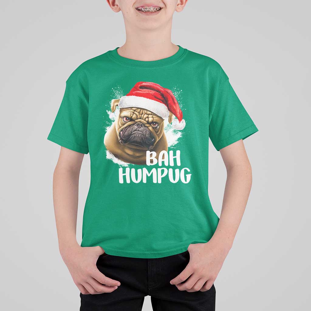 Funny Christmas Pug Dog T Shirt For Kid Bah Humpug Humbug Cute Pet - Wonder Print Shop