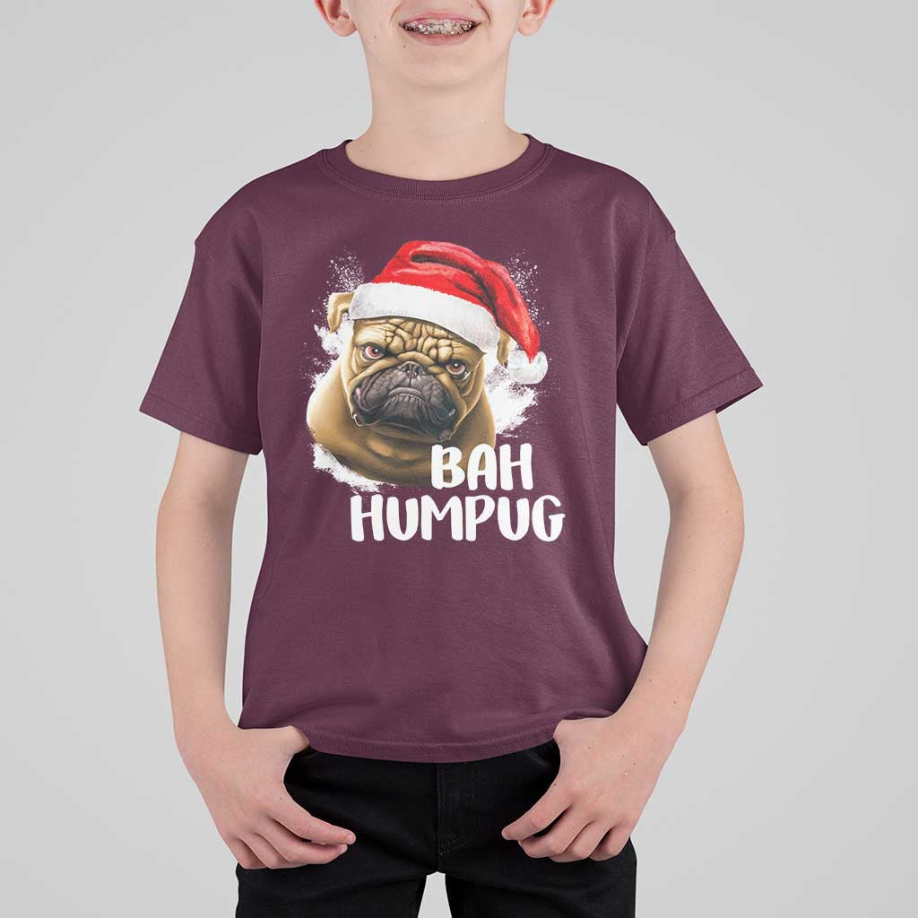 Funny Christmas Pug Dog T Shirt For Kid Bah Humpug Humbug Cute Pet - Wonder Print Shop