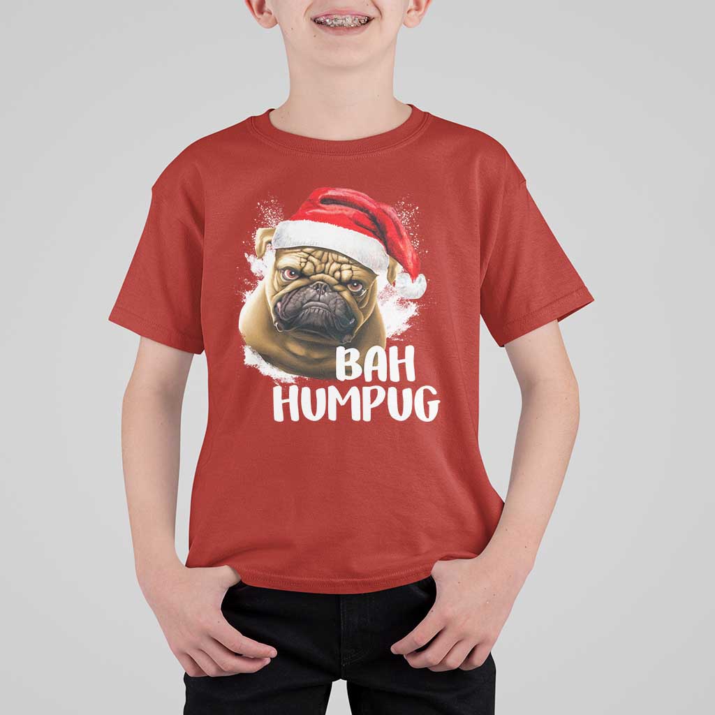 Funny Christmas Pug Dog T Shirt For Kid Bah Humpug Humbug Cute Pet - Wonder Print Shop