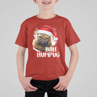 Funny Christmas Pug Dog T Shirt For Kid Bah Humpug Humbug Cute Pet - Wonder Print Shop