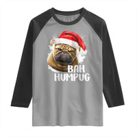 Funny Christmas Pug Dog Raglan Shirt Bah Humpug Humbug Cute Pet - Wonder Print Shop