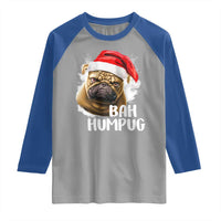 Funny Christmas Pug Dog Raglan Shirt Bah Humpug Humbug Cute Pet - Wonder Print Shop