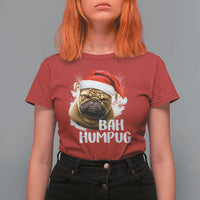 Funny Christmas Pug Dog T Shirt For Women Bah Humpug Humbug Cute Pet - Wonder Print Shop