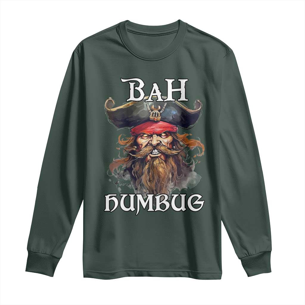 Funny Bah Humbug Christmas Pirate Long Sleeve Shirt
